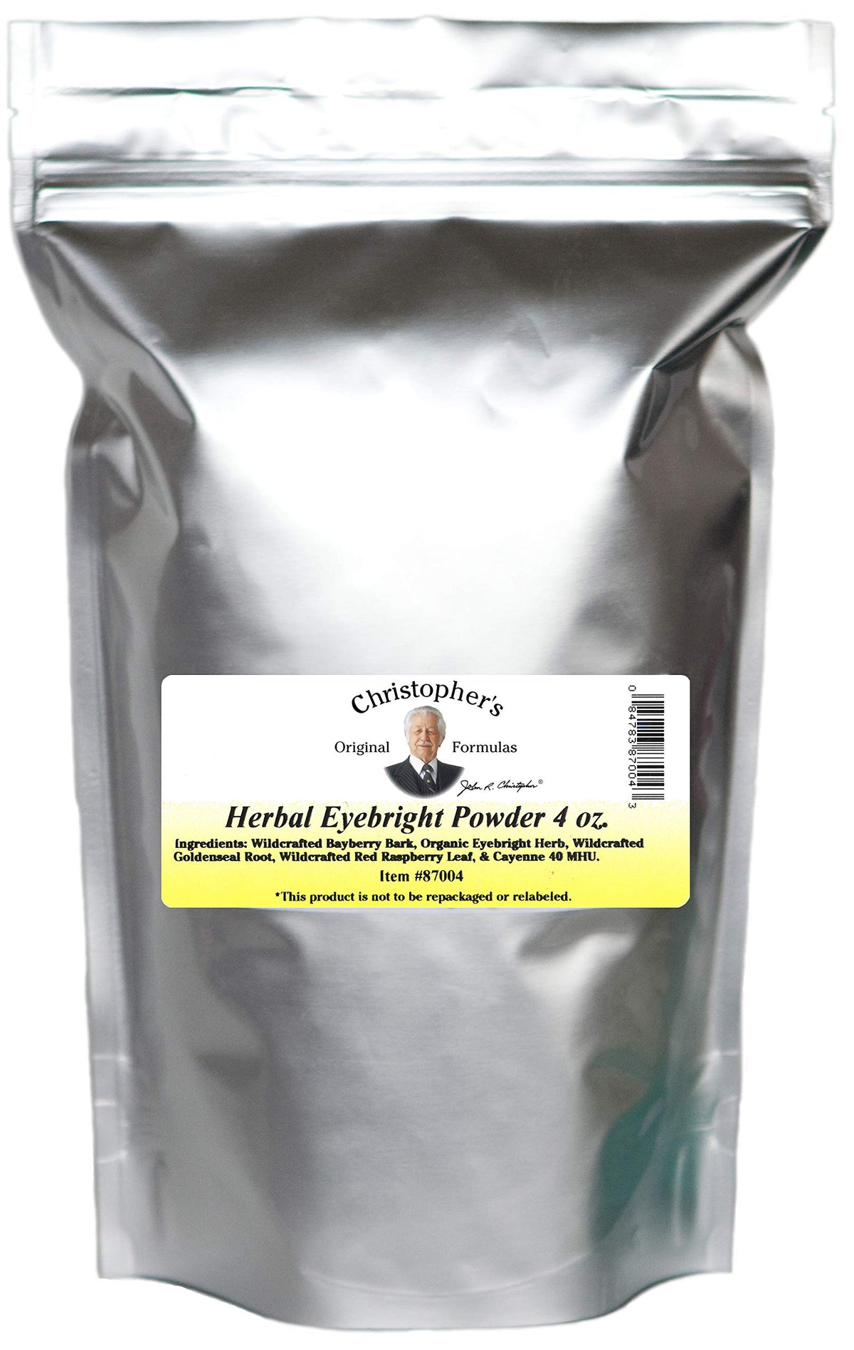 Eyebright de Christopher's Original Formulas dans une bouteille, soutien visuel quotidien.