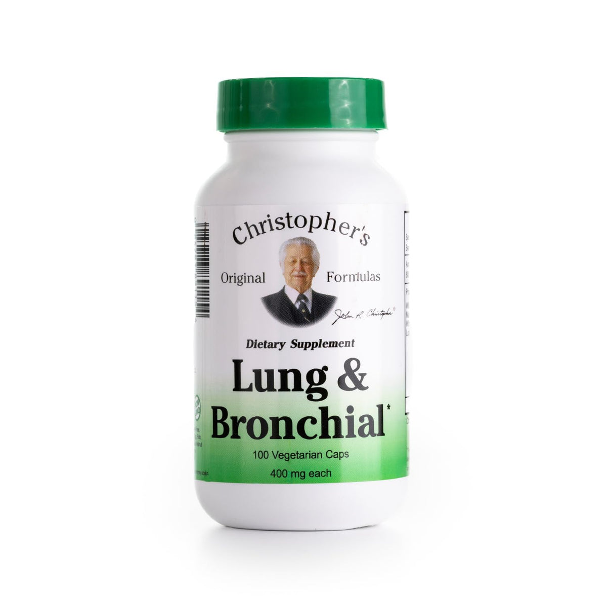 Christopher's Original Formulas, bouteille de capsules, soutien respiratoire naturel potentiel.