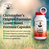 Boîte extérieure Christopher's Original Formulas Lower Bowel Cleanse montrant l'emballage.