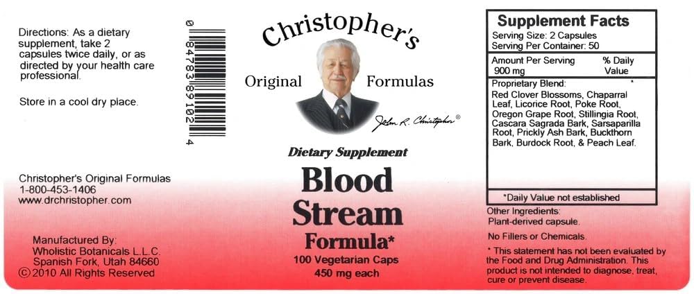 Mélange d'herbes Blood Stream : 11 ingrédients pour le soutien vasculaire.