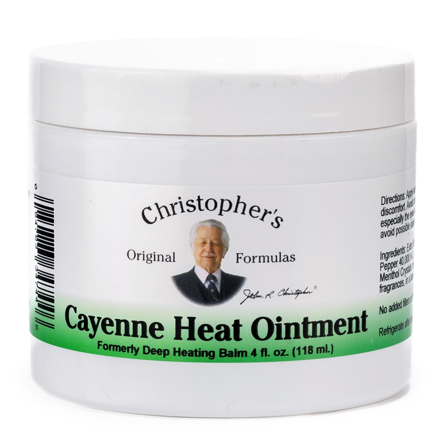 Pommade chauffante Christopher's Original Formulas Cayenne Heat Ointment applique localement pour soulager les muscles.