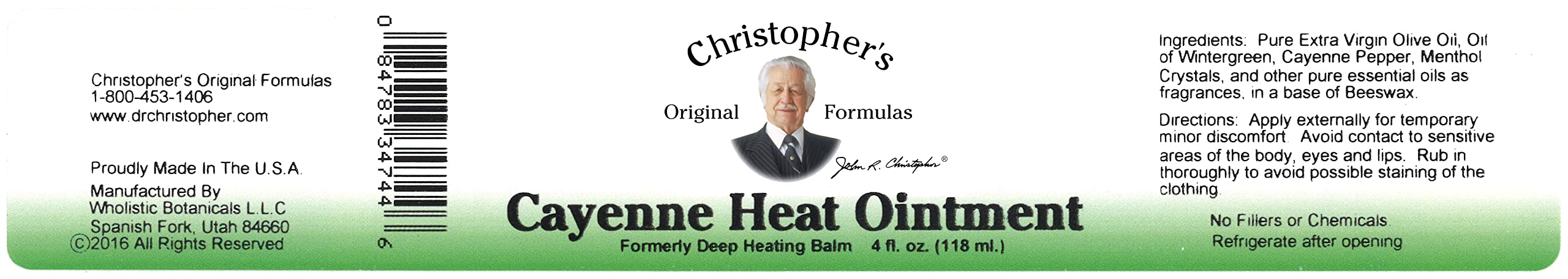 Soin quotidien Christopher's Original Formulas Cayenne Heat Ointment pour tensions musculaires.