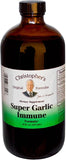 Bouteille Christopher's Original Formulas Sirop Immunitaire à l’Ail Super sur étiquette claire et arôme naturel