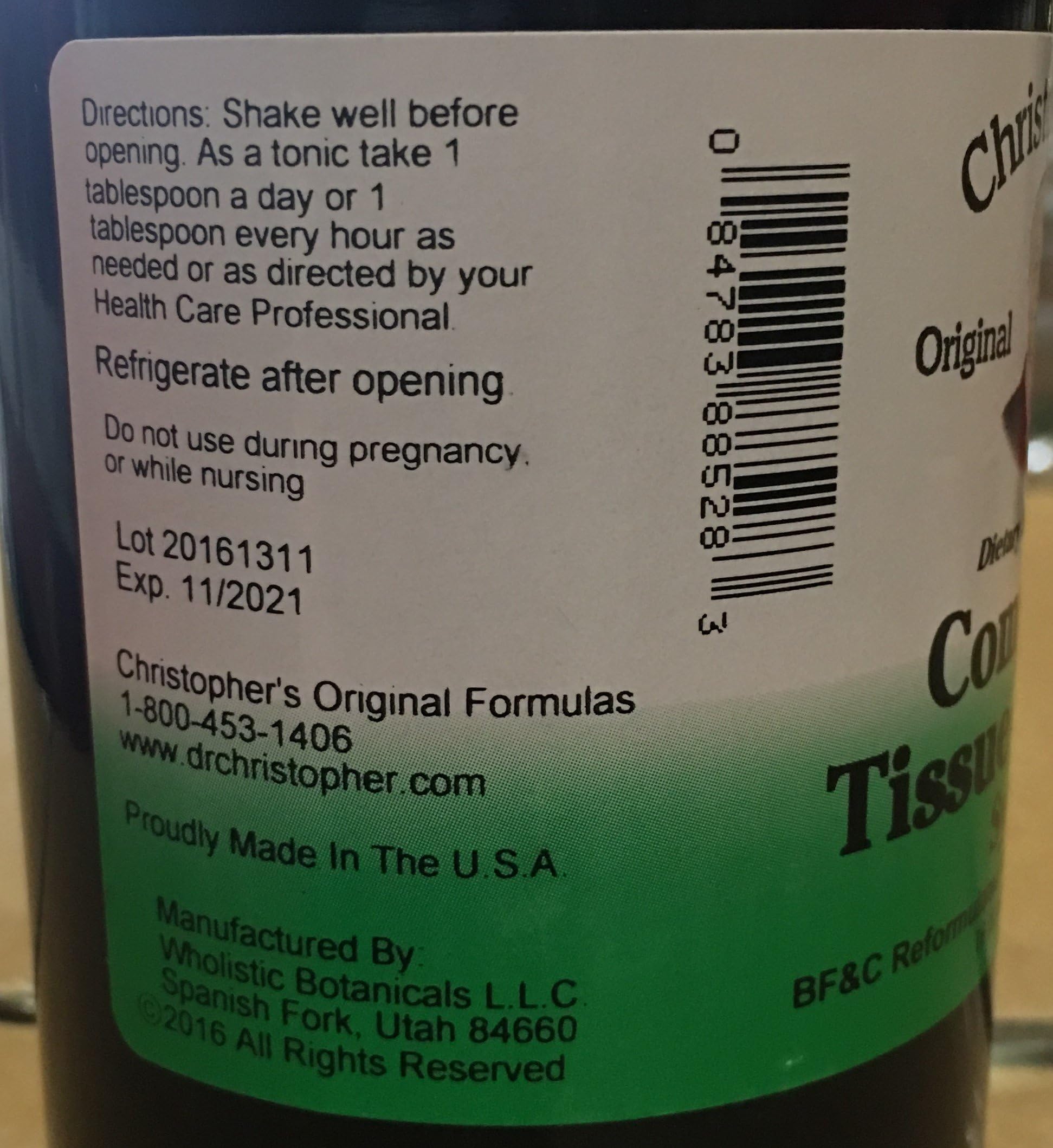 Christopher's Original Formulas Sirop Tissus et Os – verseur, facilité d'administration quotidienne.