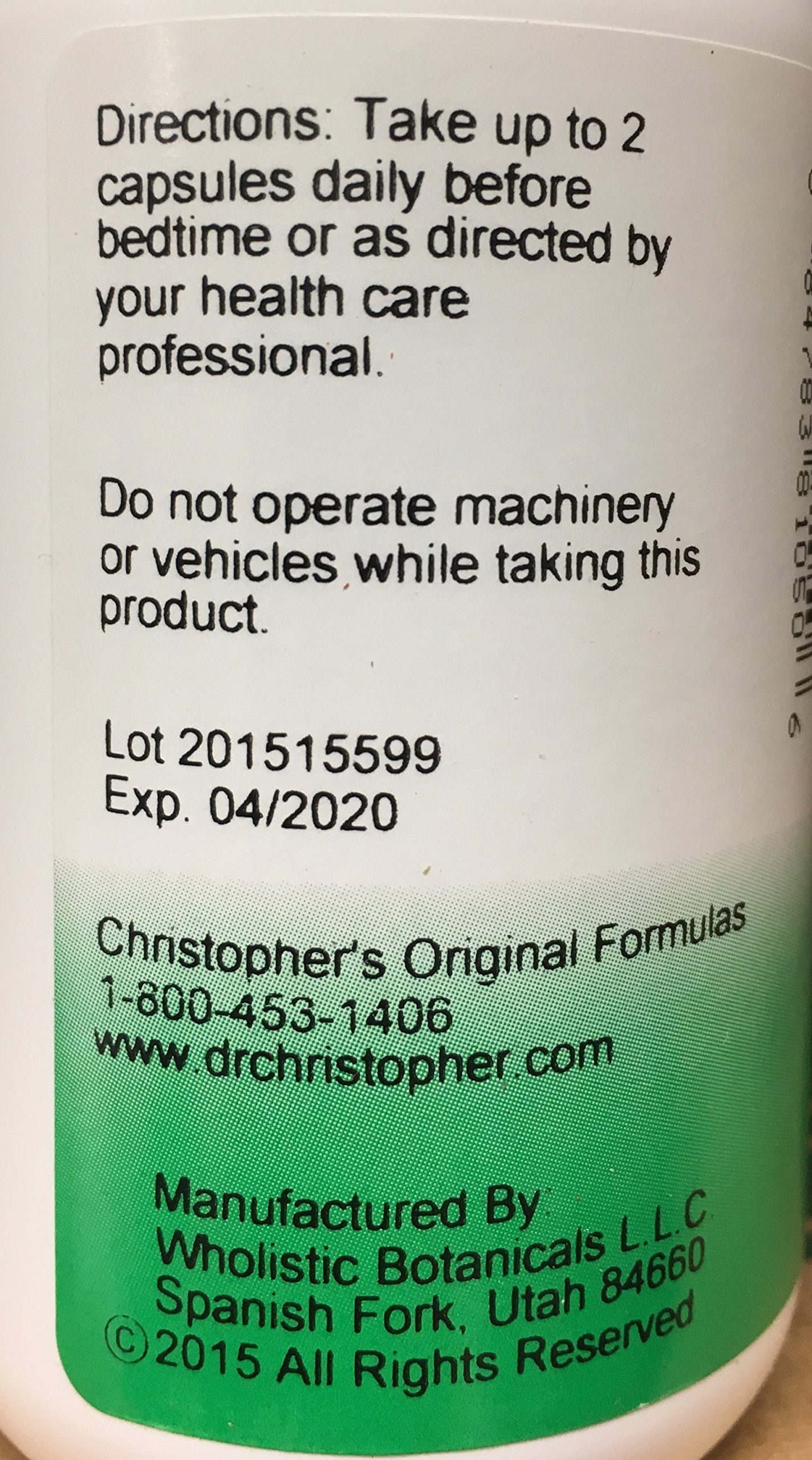 Christopher's Original Formulas Slumber Capsules, rituel nocturne favorisant un sommeil potentiel.