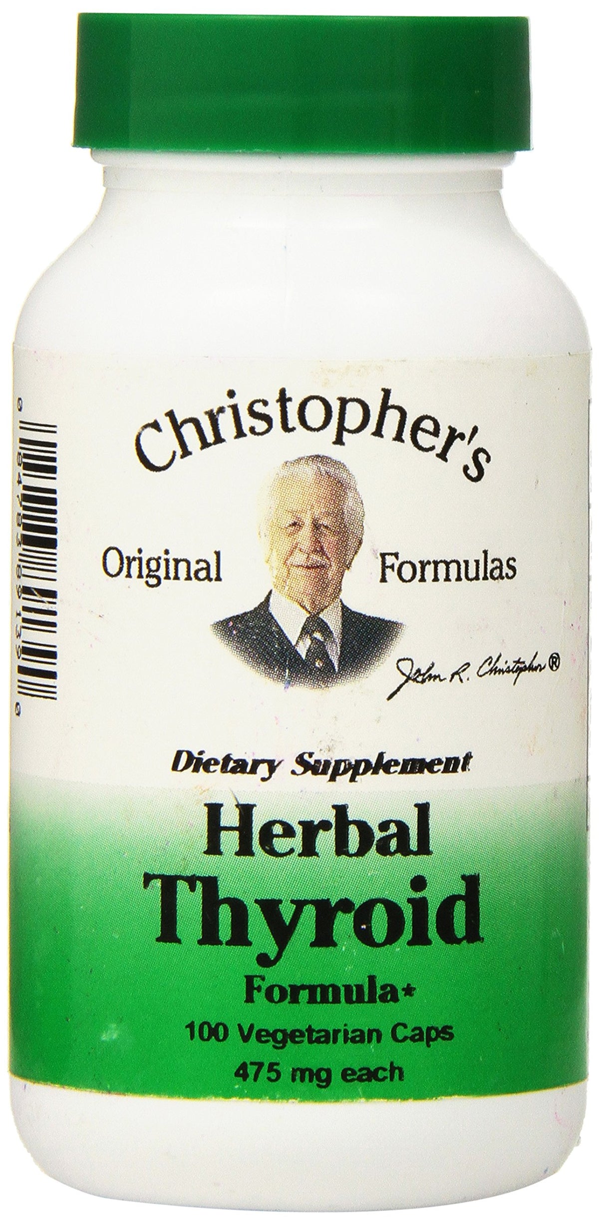 Bouteille végétarienne Christopher's Original Formulas Thyroid, prête à l'emploi.