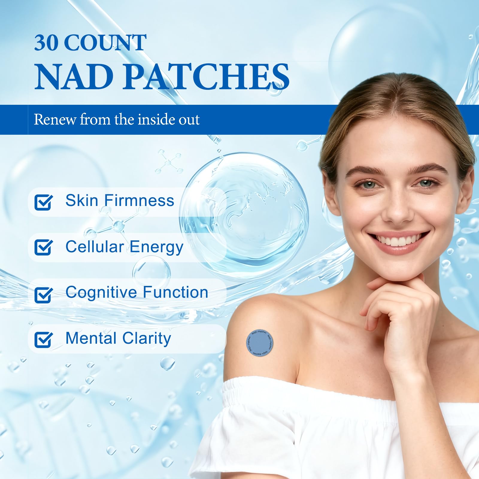 Chrxbei NAD+Patch – absorption-stable pour une utilisation quotidienne fluide.