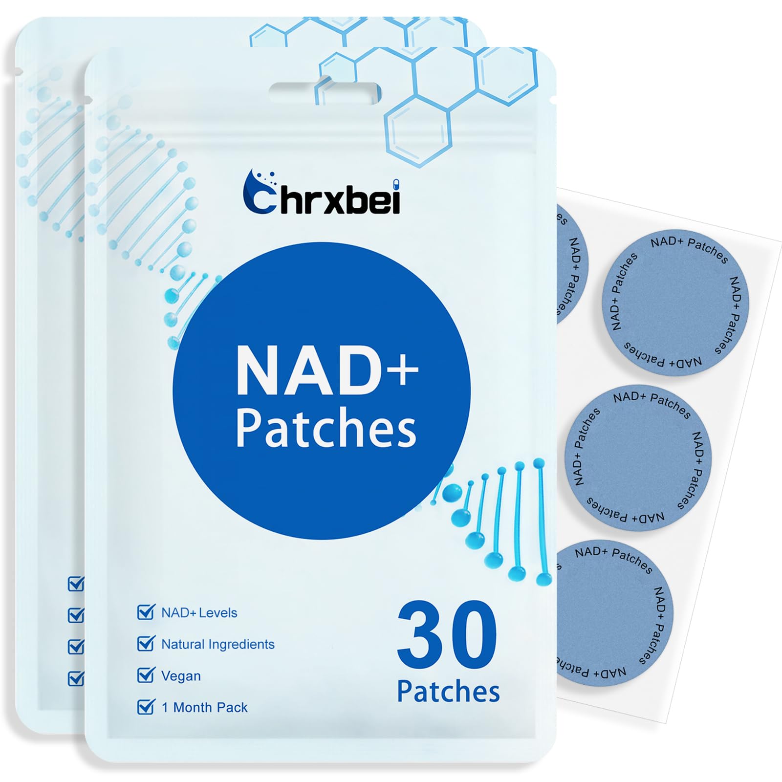 Chrxbei NAD+Patch – application-sur-peau pour une absorption stable et discrète.