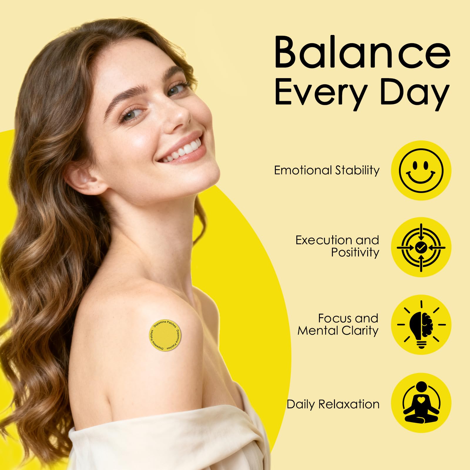 Patch dopamine Chrxbei pour un confort imperceptible toute la journée.