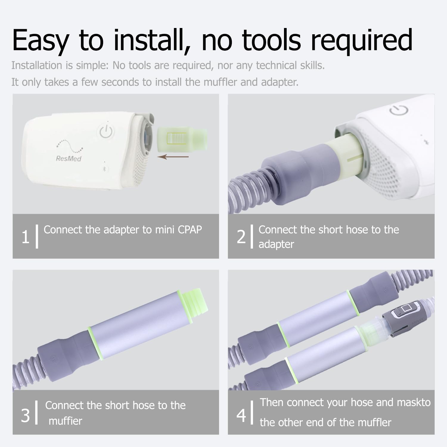 CHZHWFDC CPAP connecteurs et tuyau: installation rapide et flexible