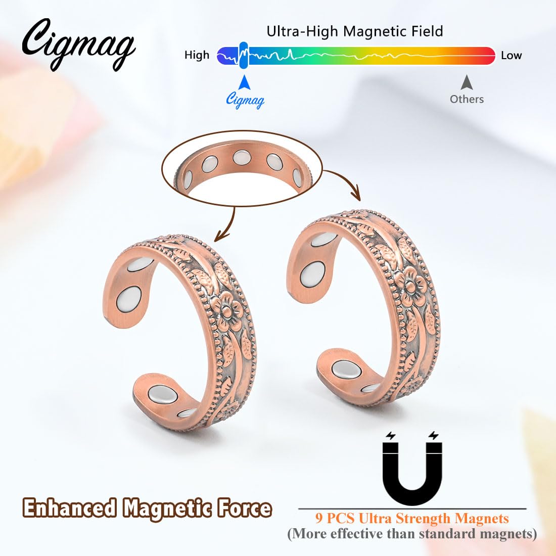 Bague Cigmag prune, emballage élégant idéal cadeau.