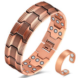 Bracelet Cigmag cuivre 3x aimants néodymes puissants en vue rapprochée.
