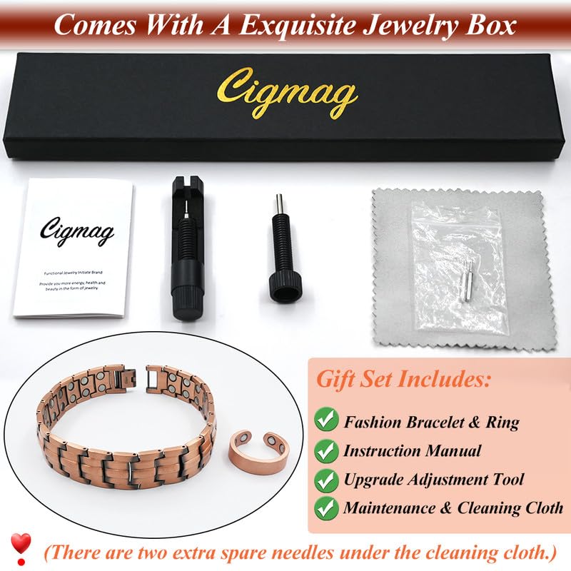Bracelet cuivre Cigmag hypoallergenique sans nickel pour peau sensible.