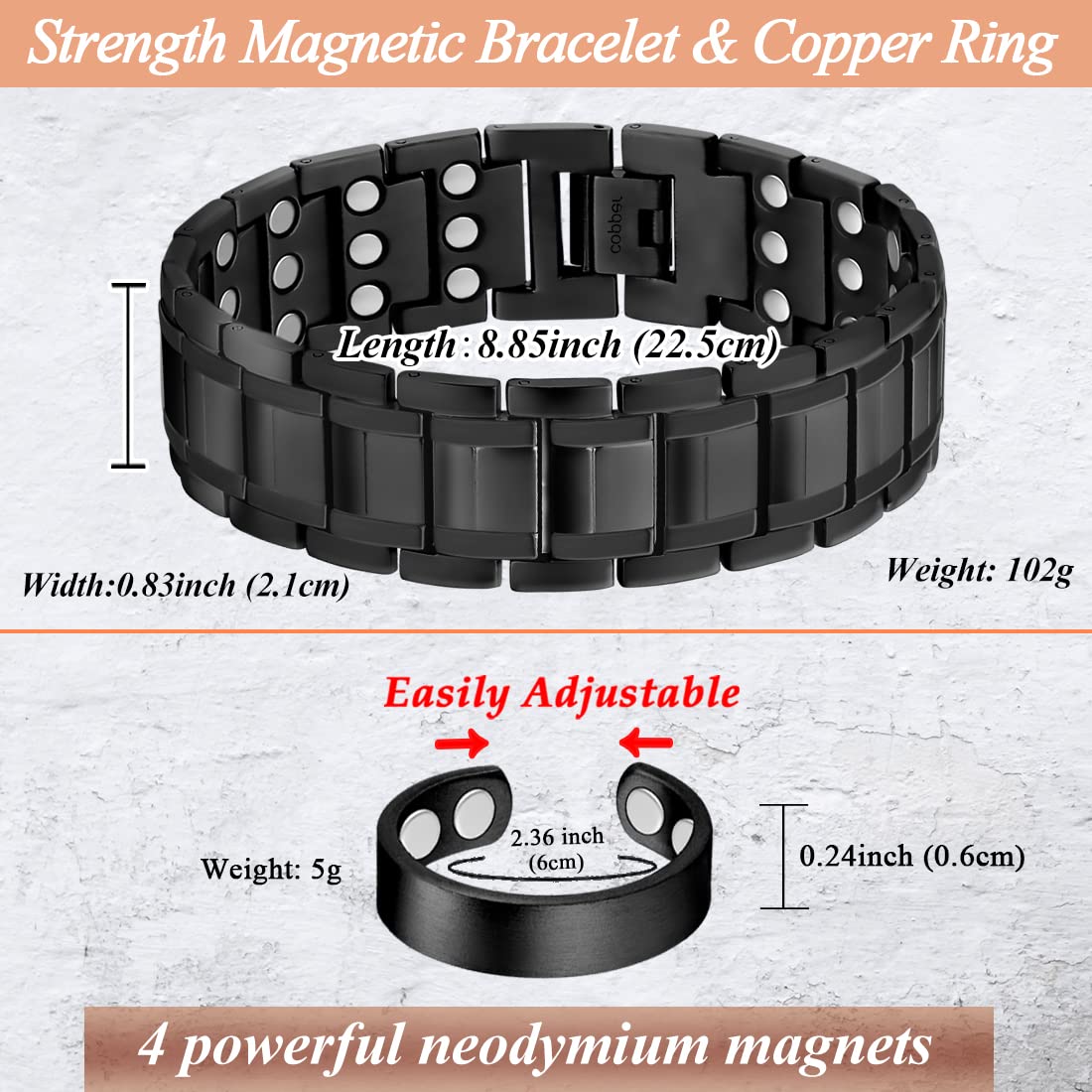 Coffret cadeau Cigmag prêt à offrir avec bracelet cuivre.