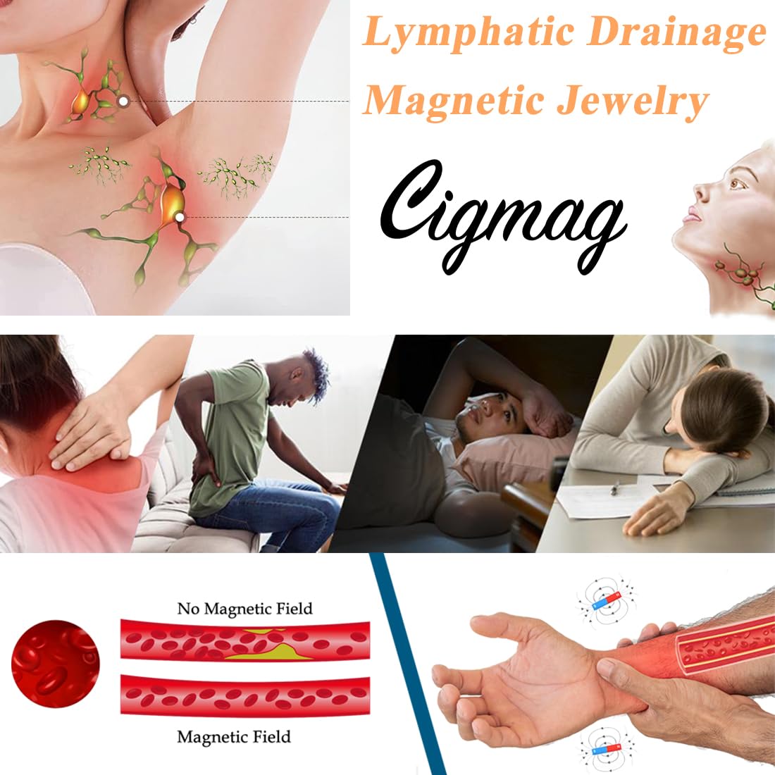 Cigmag collier cuivre hypoallergénique sans plomb ni nickel