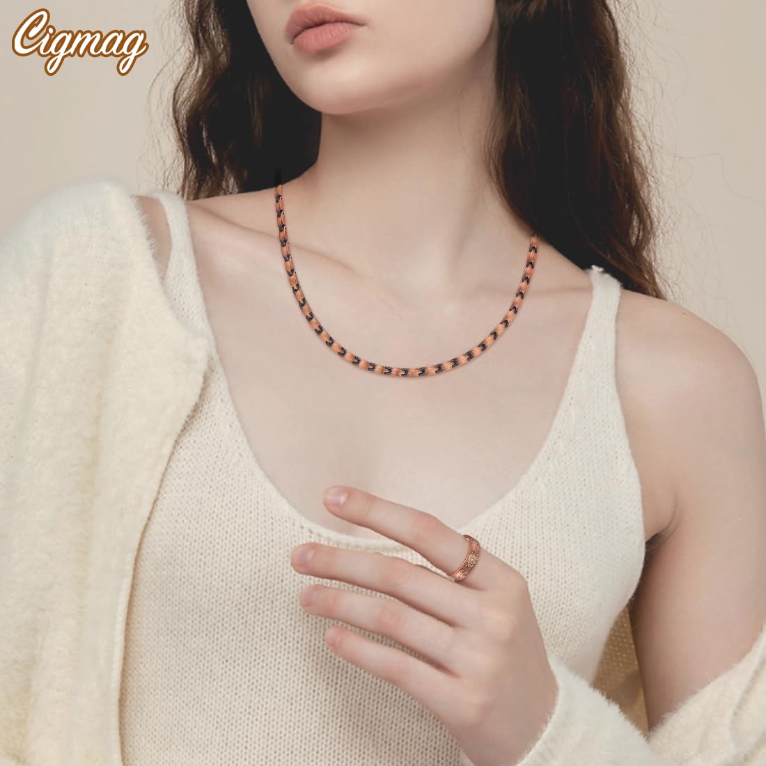 Cigmag collier cuivre usage quotidien compatible avec toutes les tenues