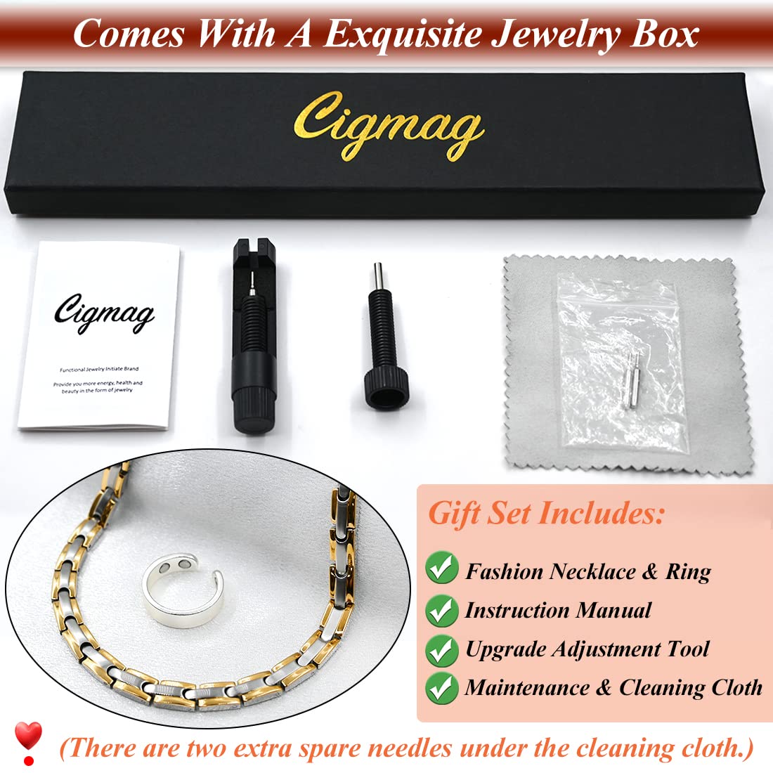 Cigmag collier-magnetique-titane-hypoallergenique-nickel-free : adapté aux peaux sensibles.