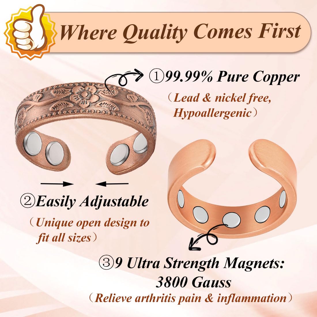 Cigmag présente un emballage cadeau chic pour cette bague cuivre.