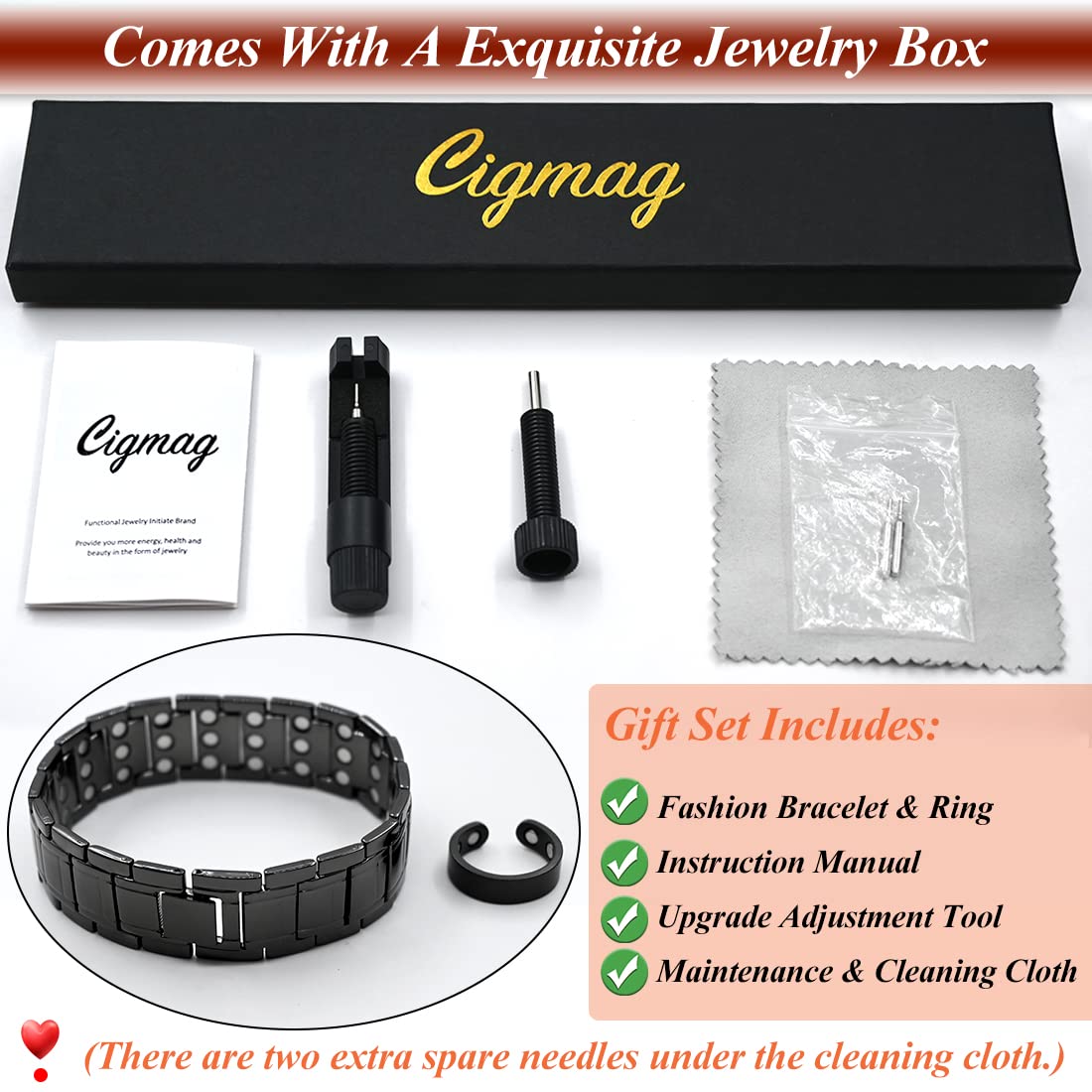 Finition vernie du bracelet cuivre Cigmag pour longue durabilité.
