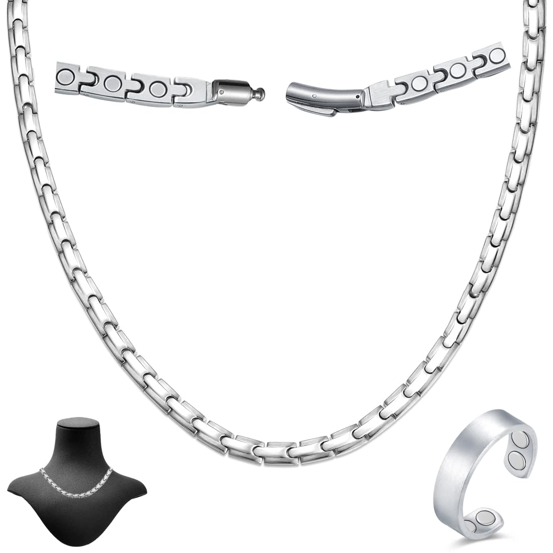 Cigmag collier titane magnétique pour hommes et femmes, allure moderne