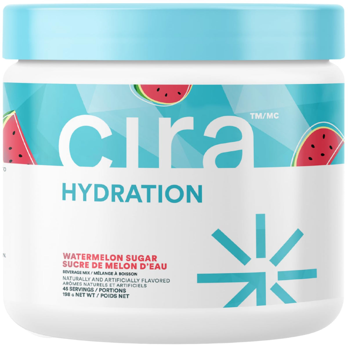 Cira Hydration poudre versée dans un verre pour hydratation rapide