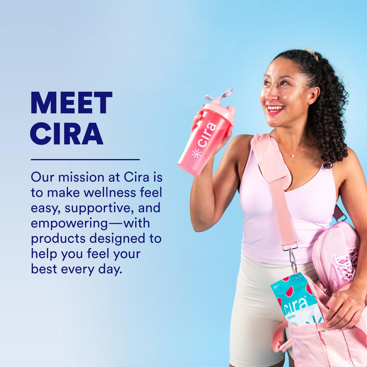 Cira Hydration stick-pack, préparation rapide dans l'eau.