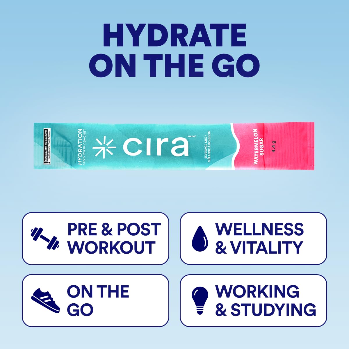 Cira Hydration punch aloha, idéal après l'entraînement pour soutenir l'hydratation.