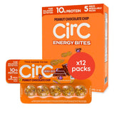CirC Energy Bites: boîte de 12 snacks protéinés cacahuète et chocolat, pratique à emporter