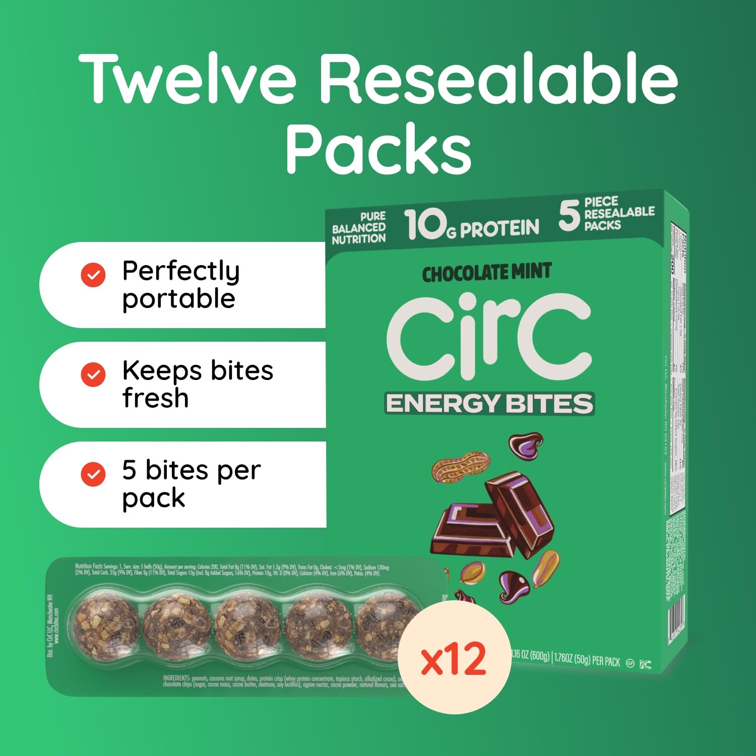 CirC Energy Bites sans-gluten-non-gmo : option adaptée sans gluten et sans OGM.
