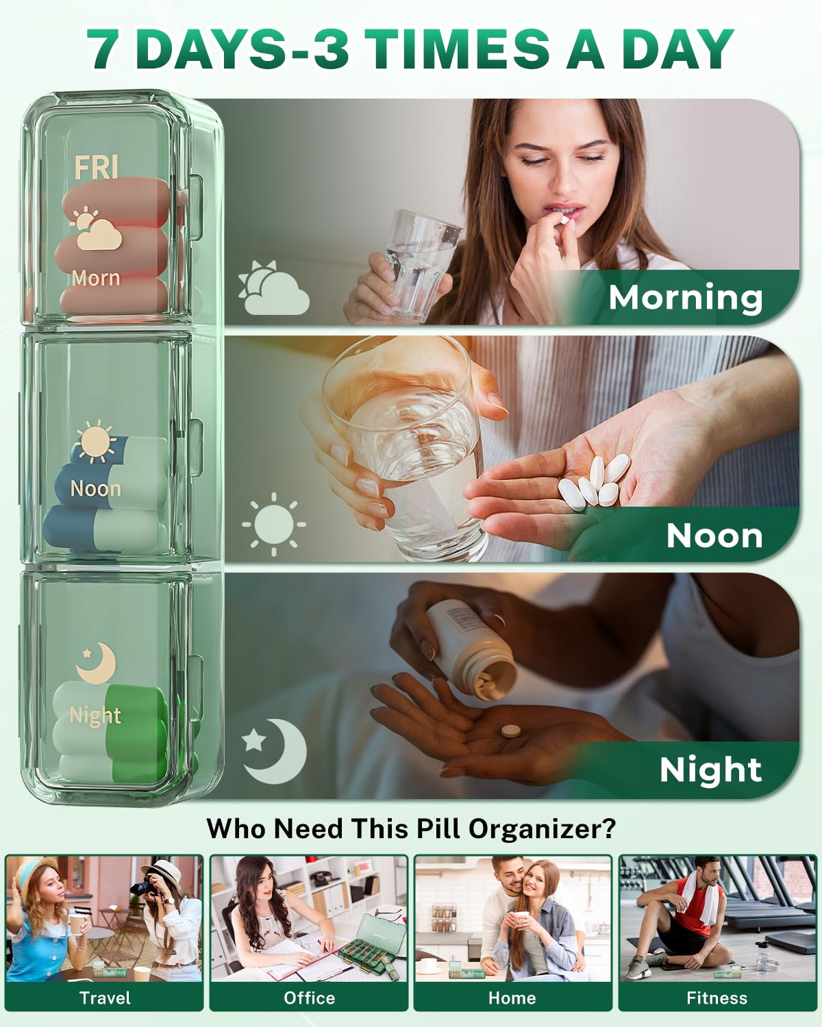 cisrgo organisation portable pilules: compact et pratique en voyage.