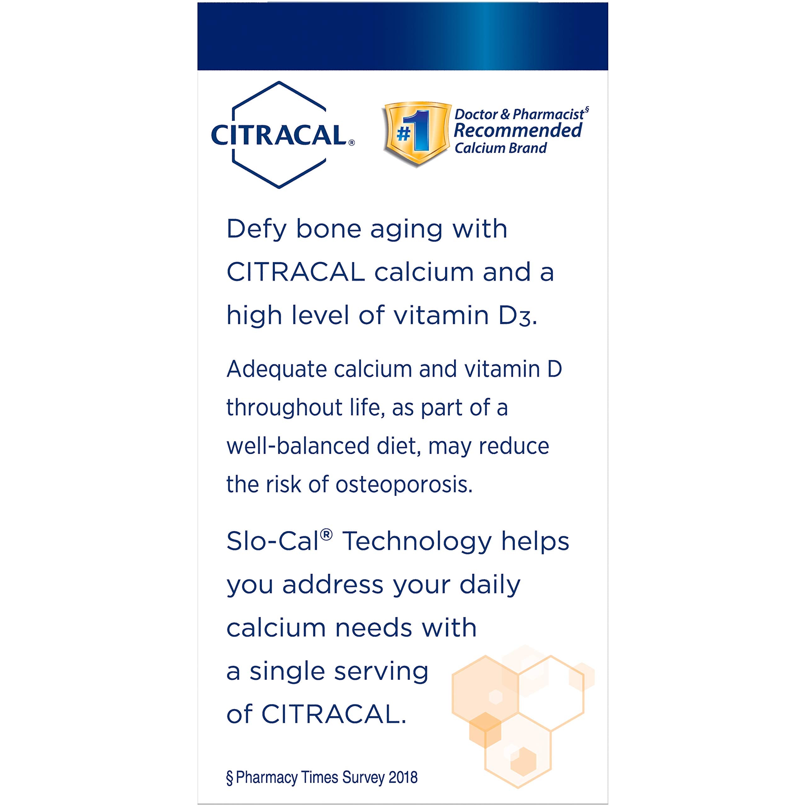 Citracal gros plan sur les tablettes 1200 mg, format compact.
