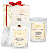 CJVIUS bougie bois crepitant coco vanille pour ambiance chaleureuse.