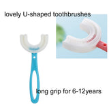 Claiol brosse dents enfant U silicone douce; apprentissage agréable du brossage.