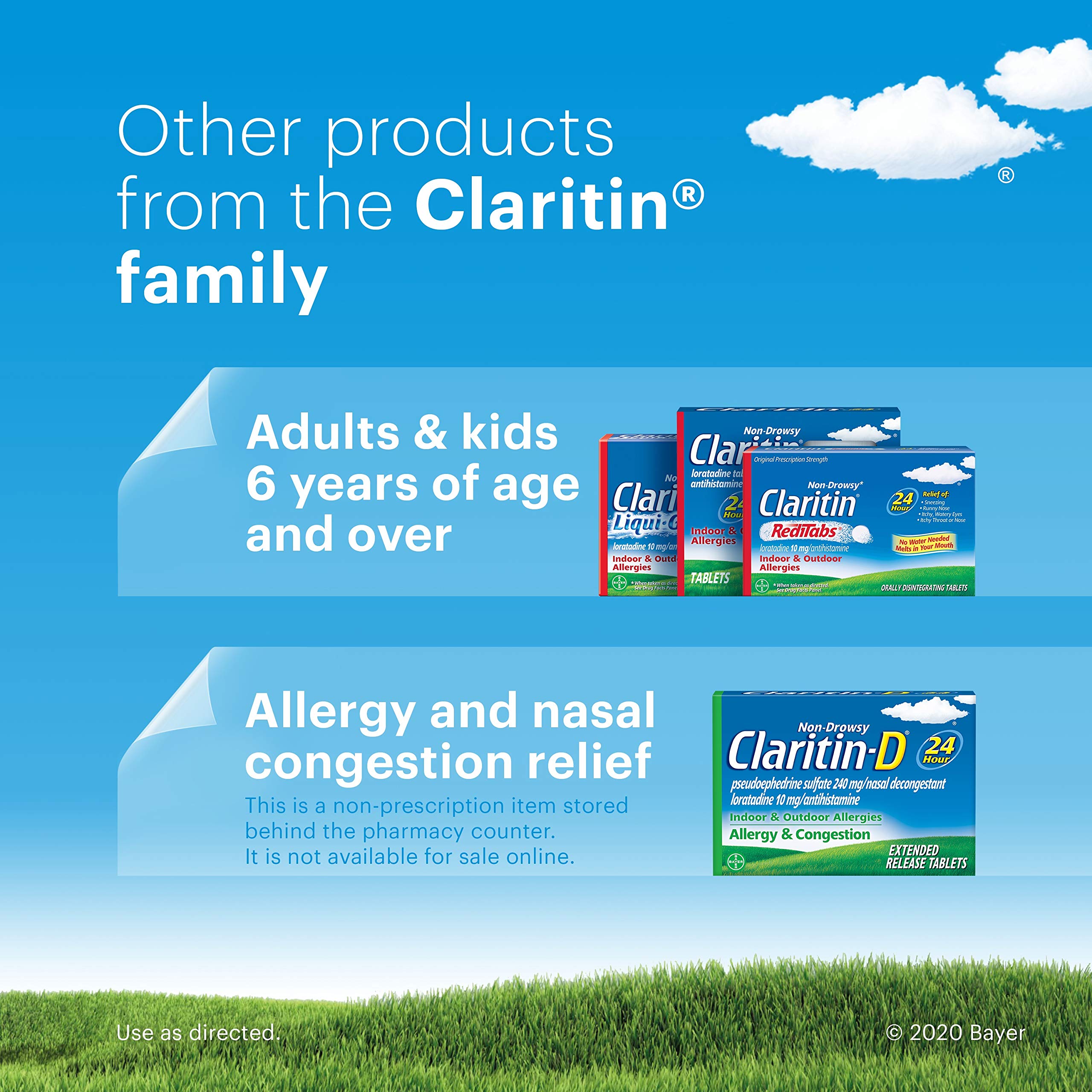 Boîte Claritin facile à stocker, idéale pour la pharmacie familiale.