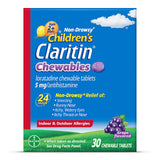 Gomme Claritin Enfant au goût raisin 24h sans somnolence.
