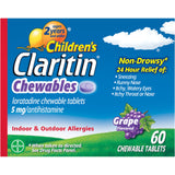 Boîte Claritin Enfants Chewables goût raisin, pratique à emporter pour la journée.