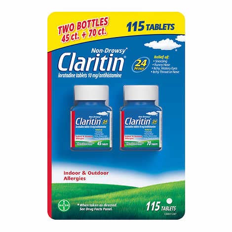 Claritin tablettes 10 mg sans somnolence, bouteille de 70 comprimés, soulagement allergique potentiel