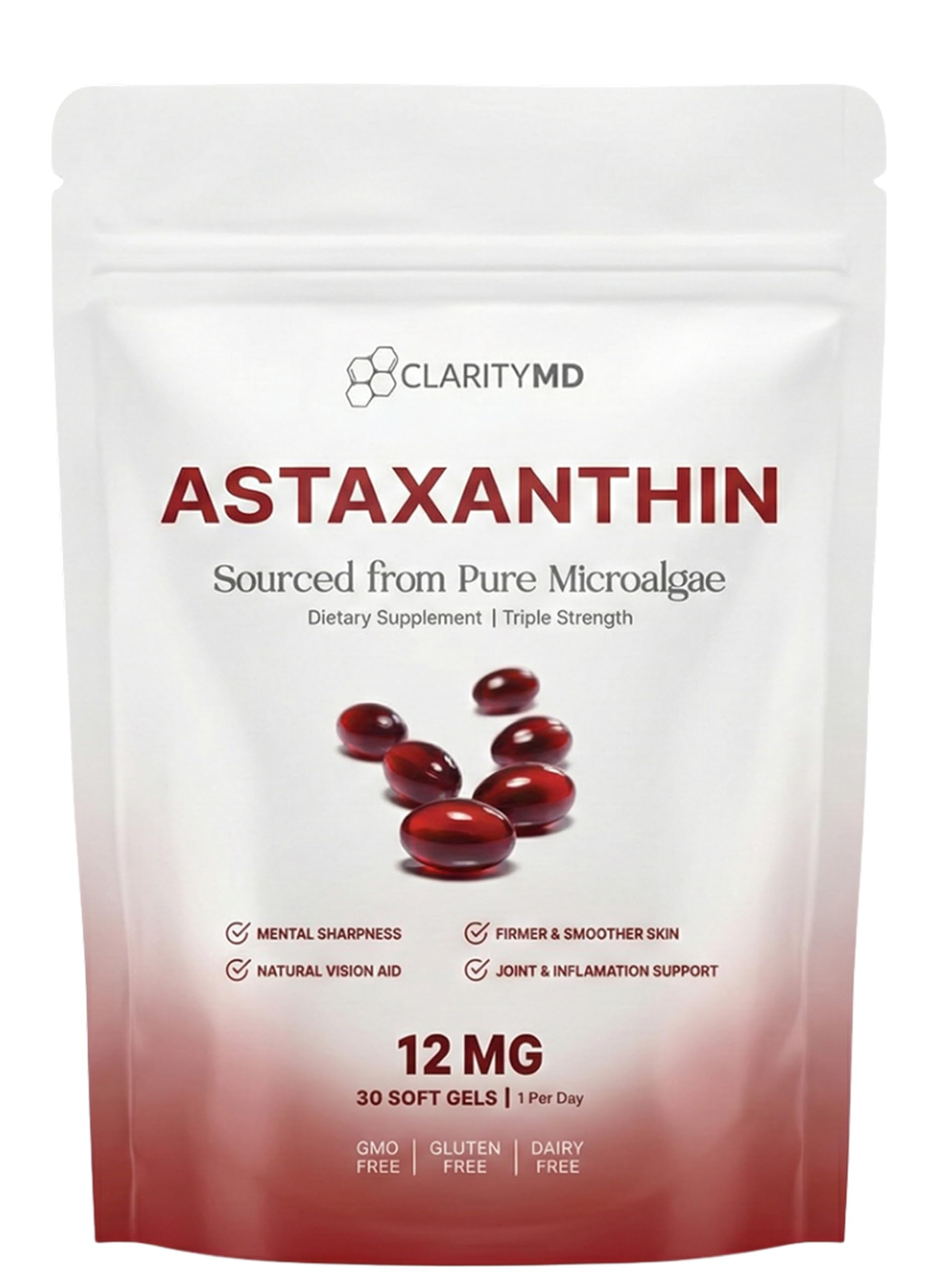 ClarityMD Astaxanthin : absorption maximale grâce à la base lipidique.