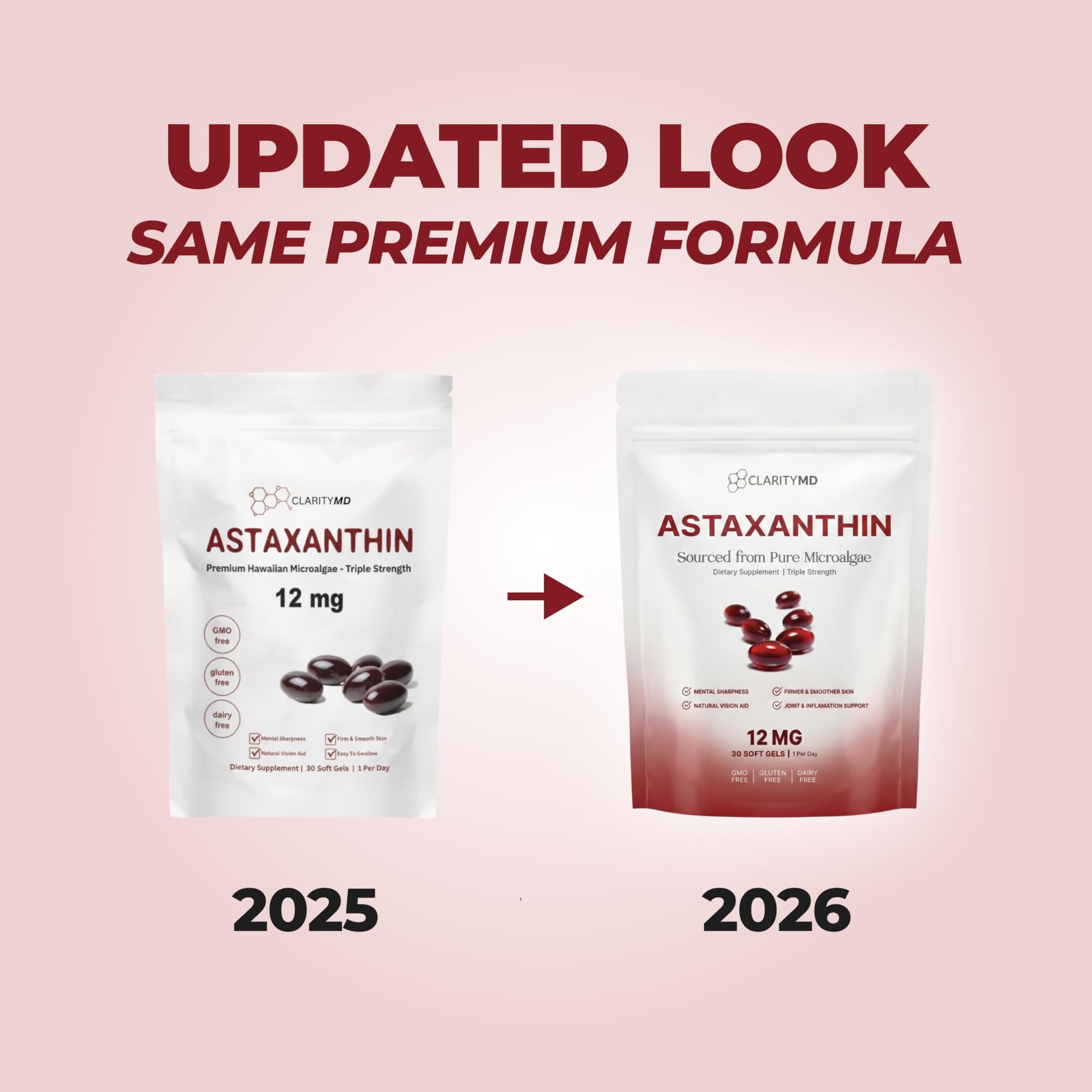 ClarityMD Astaxanthin : fabriqué aux États‑Unis, production en petites séries.