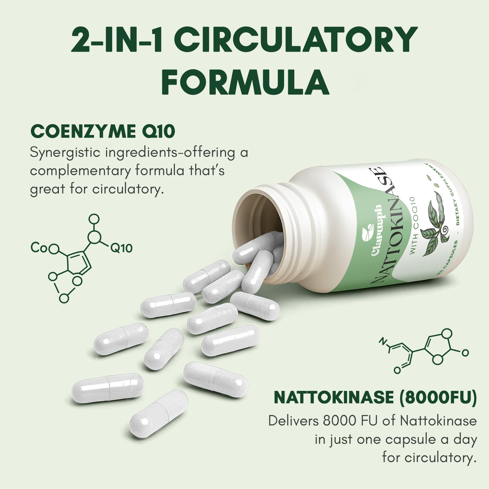 Clarusph CoQ10 100 mg – complément synergique pour énergie et soutien cardiaque.