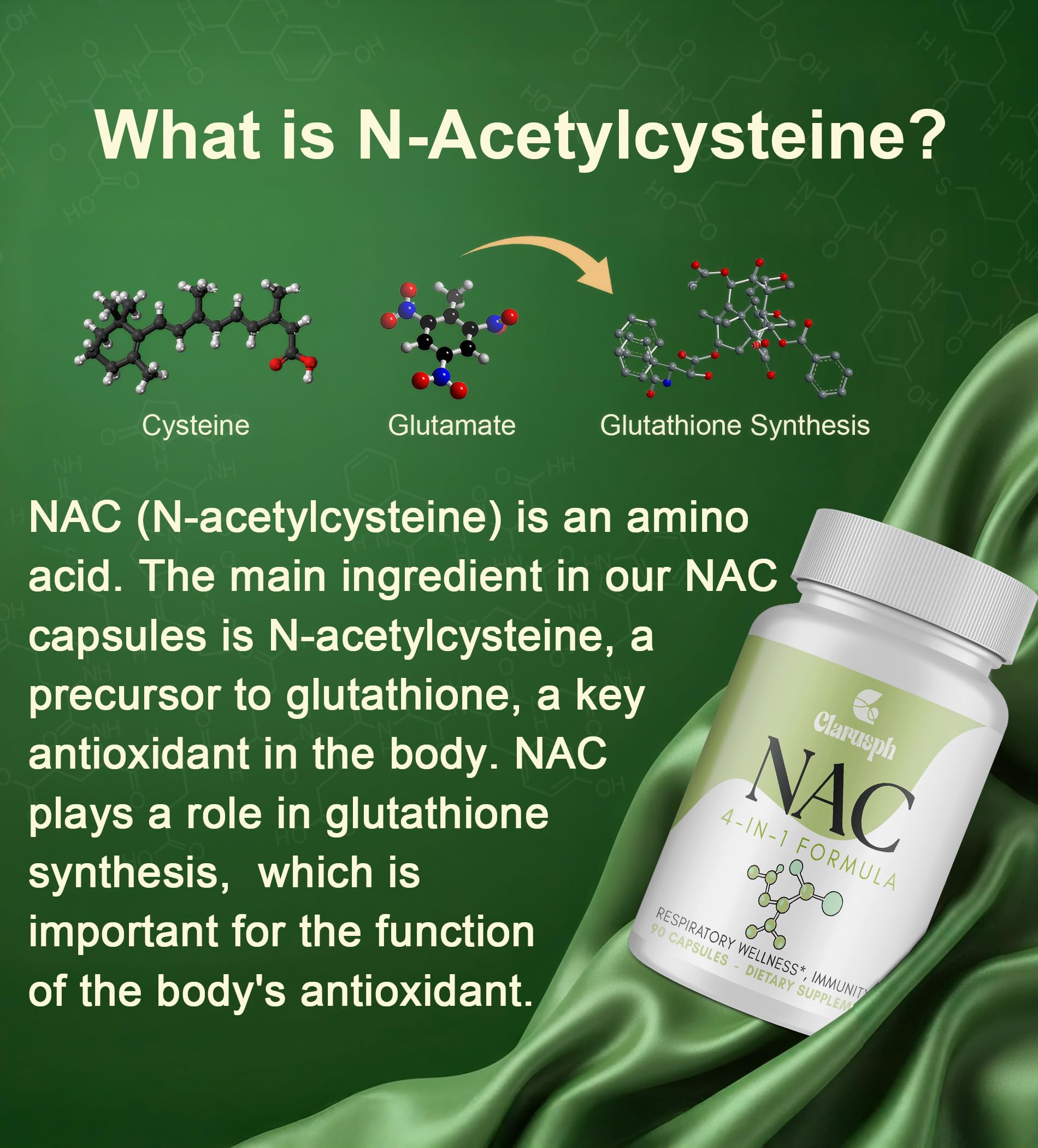Clarusph NAC glycine et mélange, absorption potentielle du glutathion.