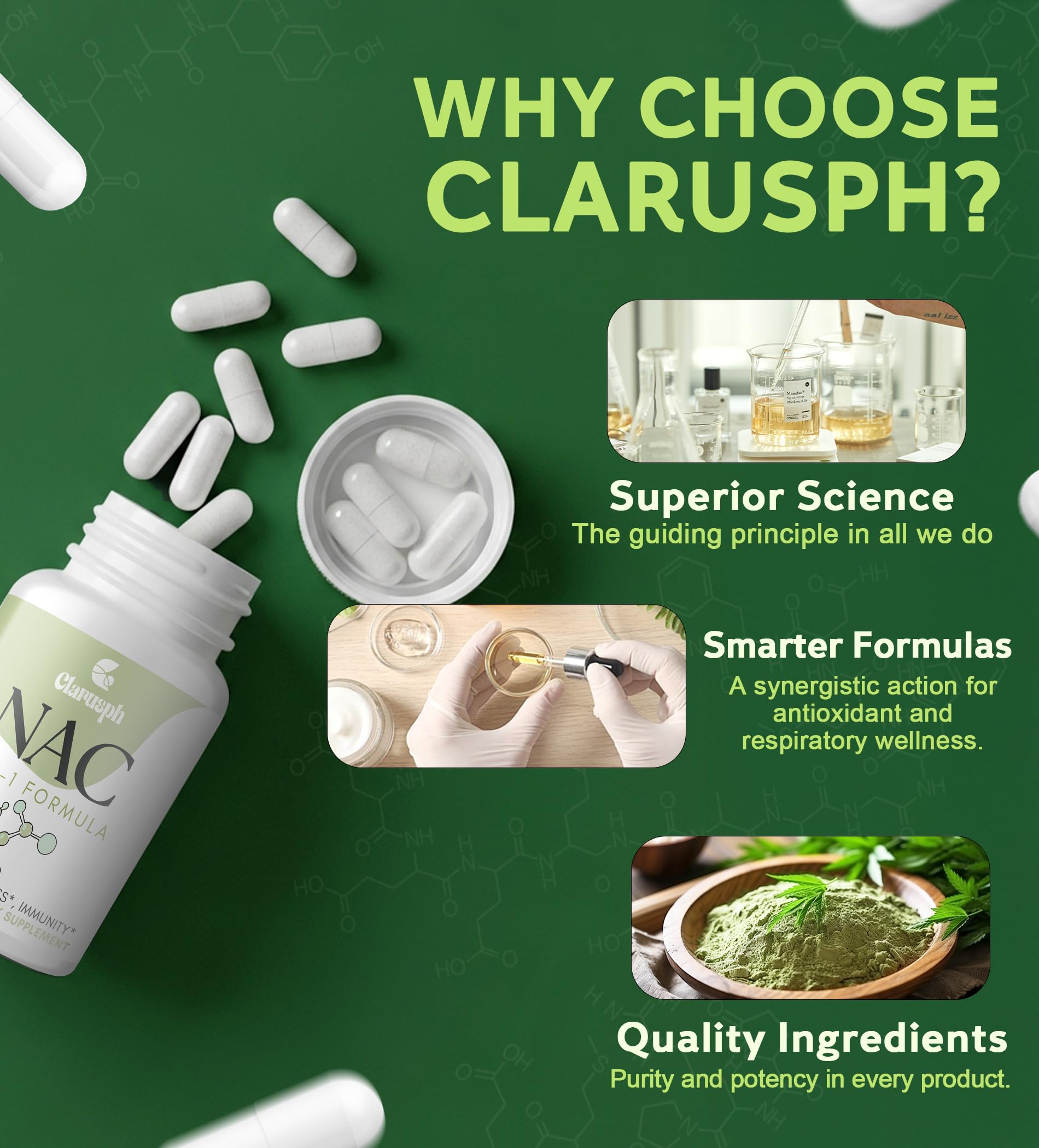 Clarusph NAC routine quotidienne, utilisation simple et efficace.