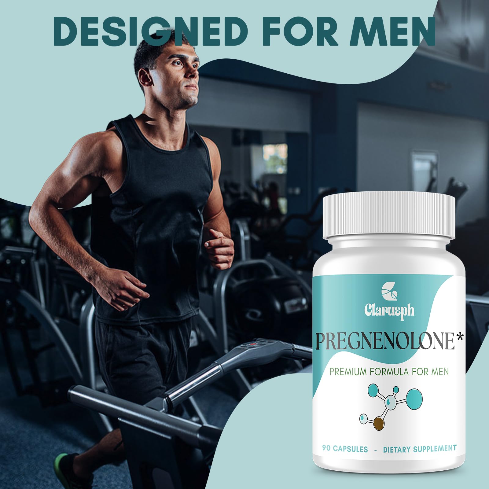 Boîte Clarusph Pregnenolone 50 mg DHEA, emballage élégant et pratique