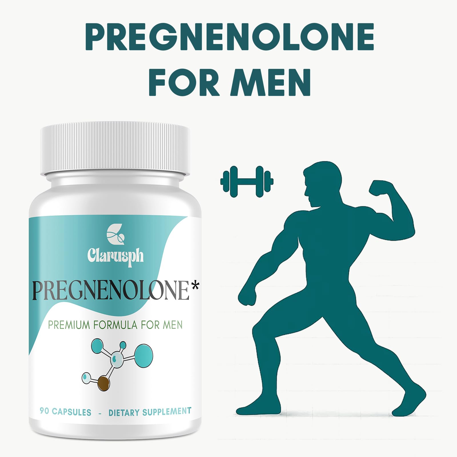 Étiquette Clarusph Pregnenolone 50 mg DHEA, informations claires pour dosage sûr