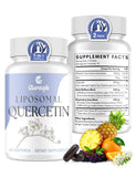 Clarusph Quercétine avec Bromélaïne, bouteille de gélules liposomales pour une routine quotidienne.
