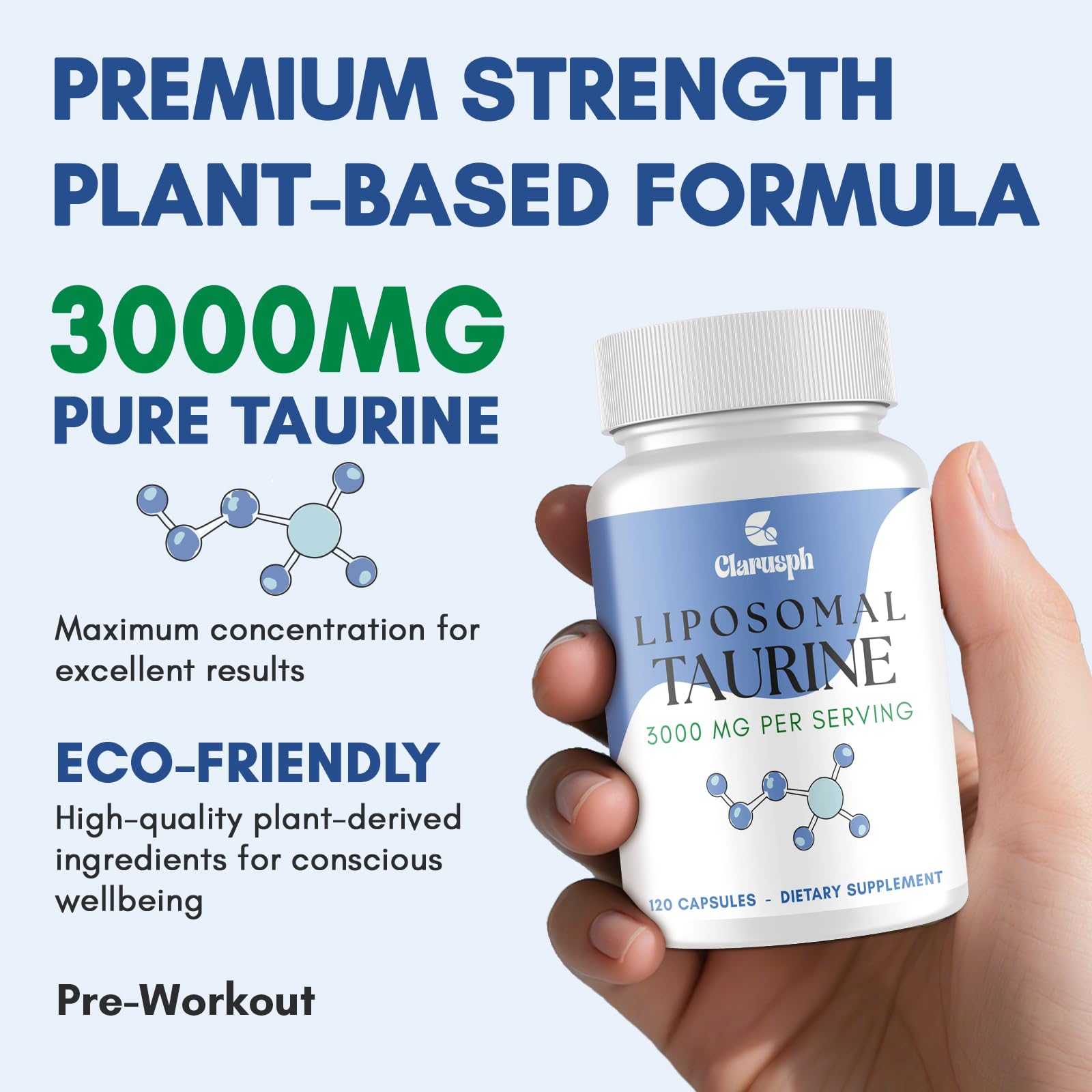 Clarusph Taurine préworkout, énergie et endurance avant l’effort.