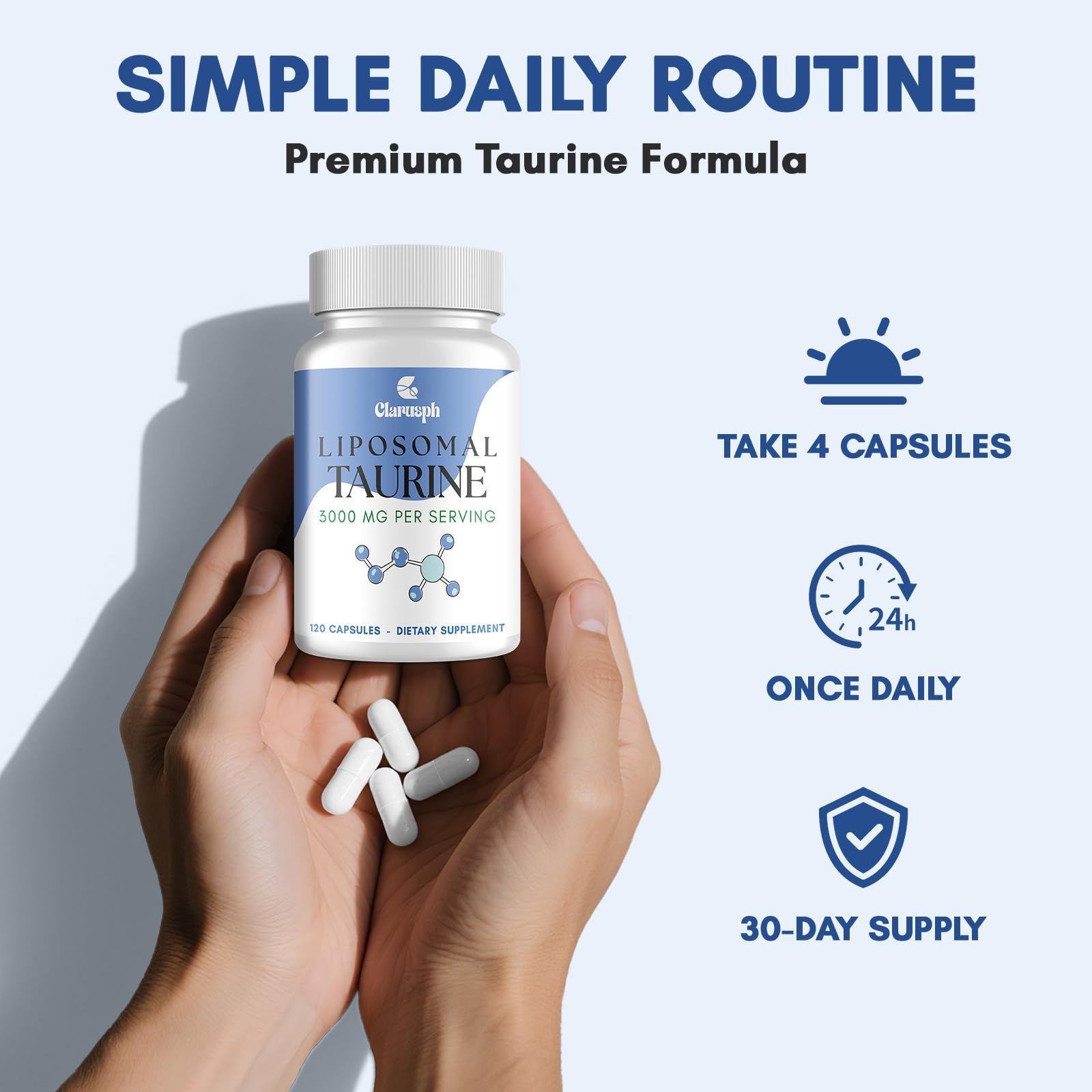 Clarusph Taurine soutien cardio-microcirculation, formulation hautes performances.