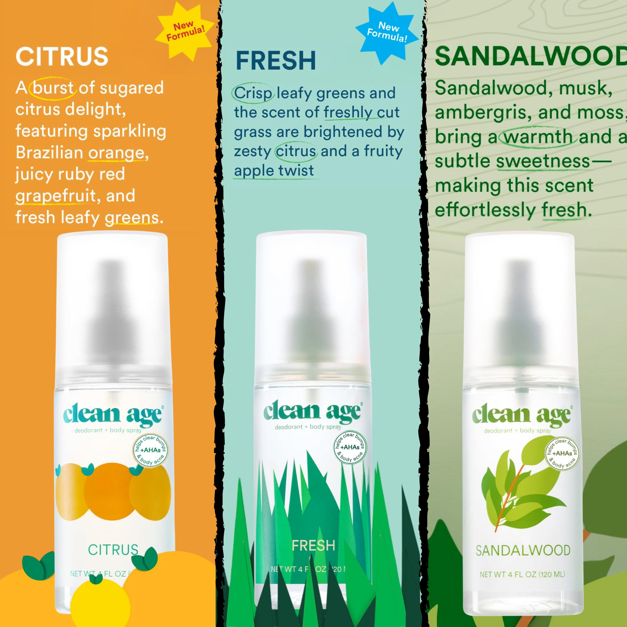 Gamme Clean Age pack sans aluminium Fresh, parfait pour le quotidien