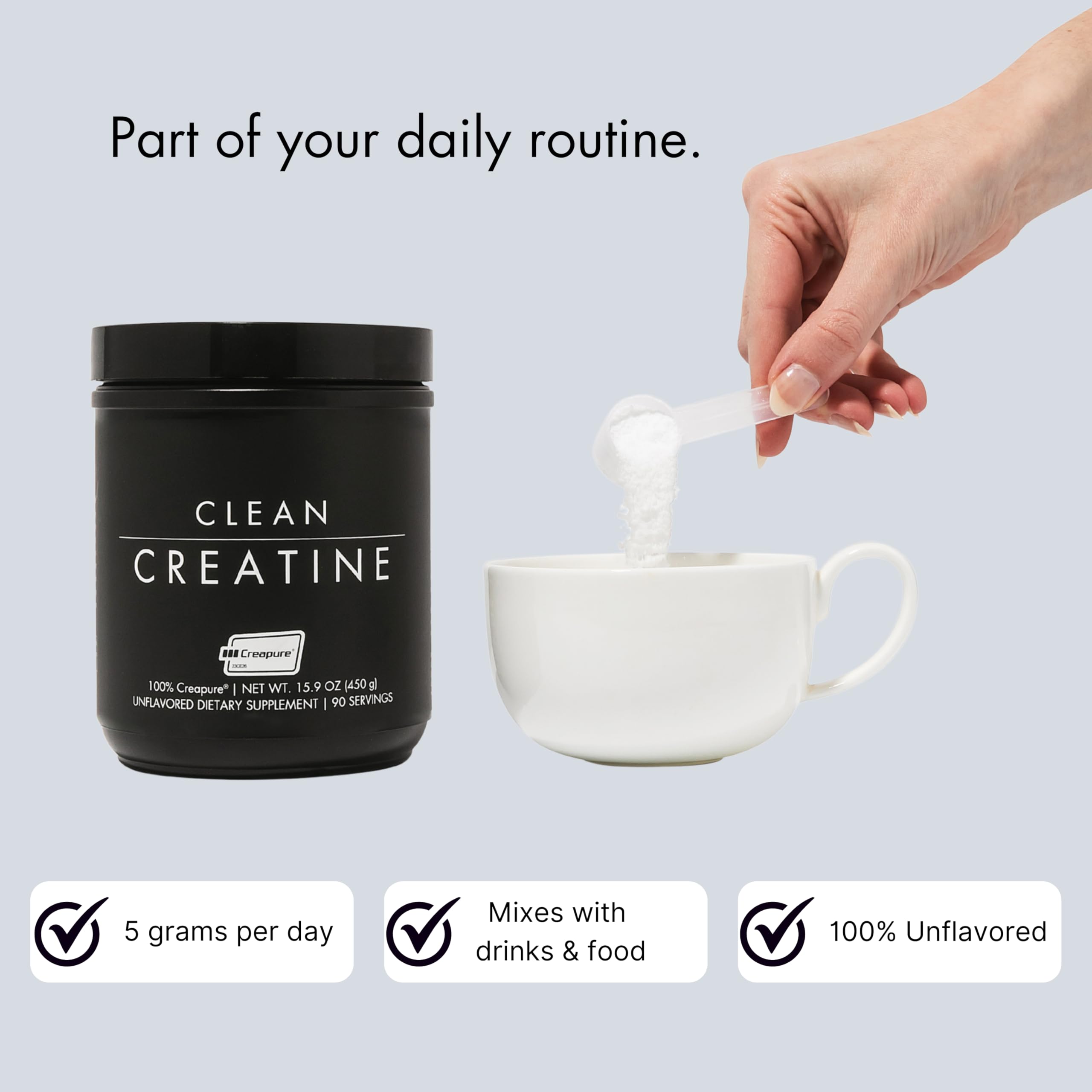 Utilisation avant l’entraînement avec CLEAN Créatine pour soutenir l’énergie.