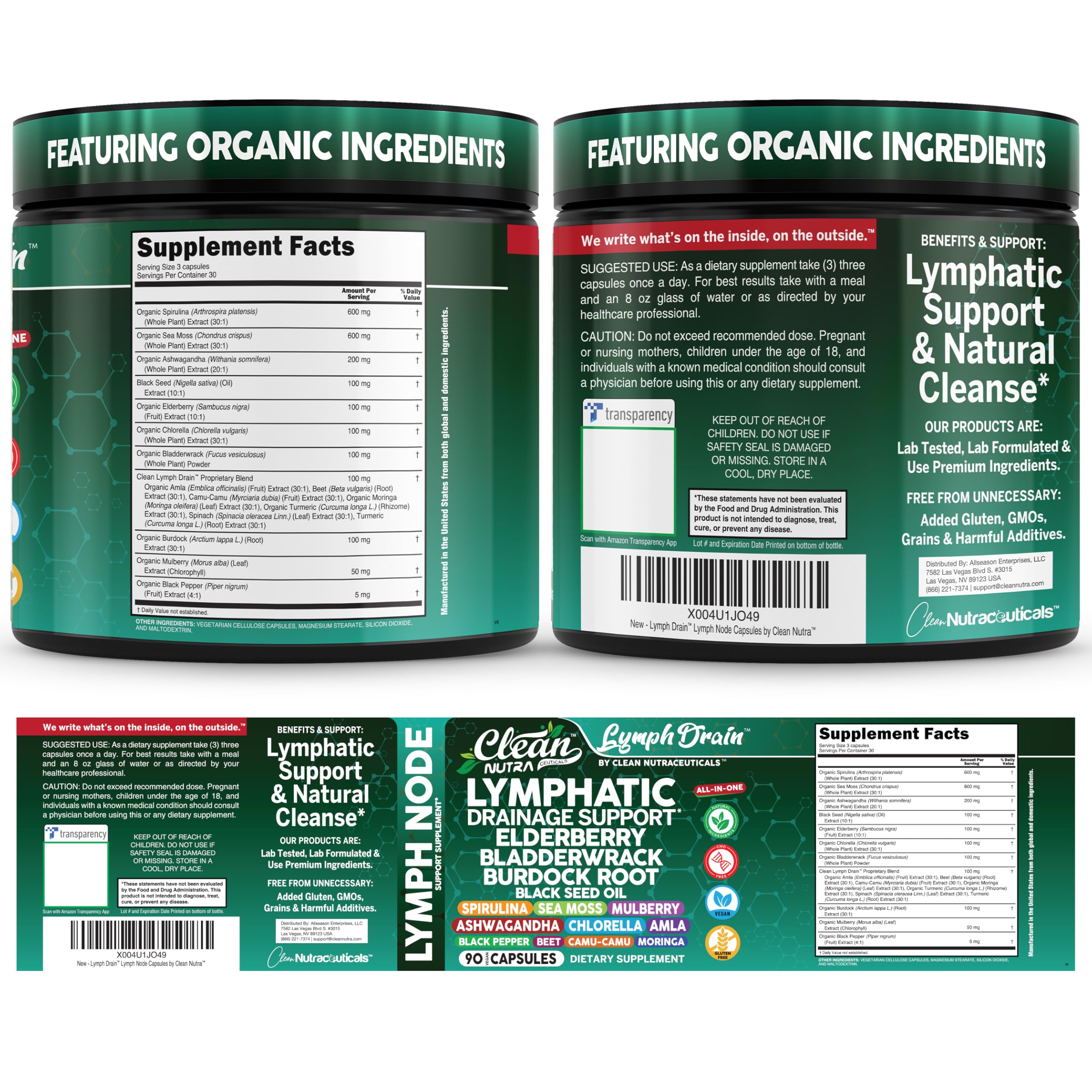 Clean Nutraceuticals – algues mousse de mer et spiruline en capsules pour soutien nutritionnel.
